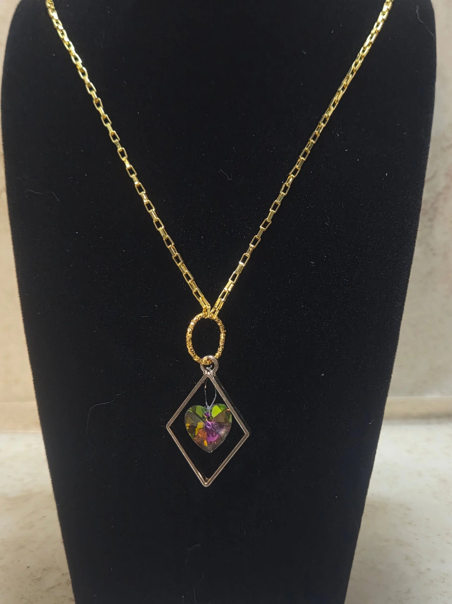 Floating heart pendant necklace - Crazy Cat Lady Crafts