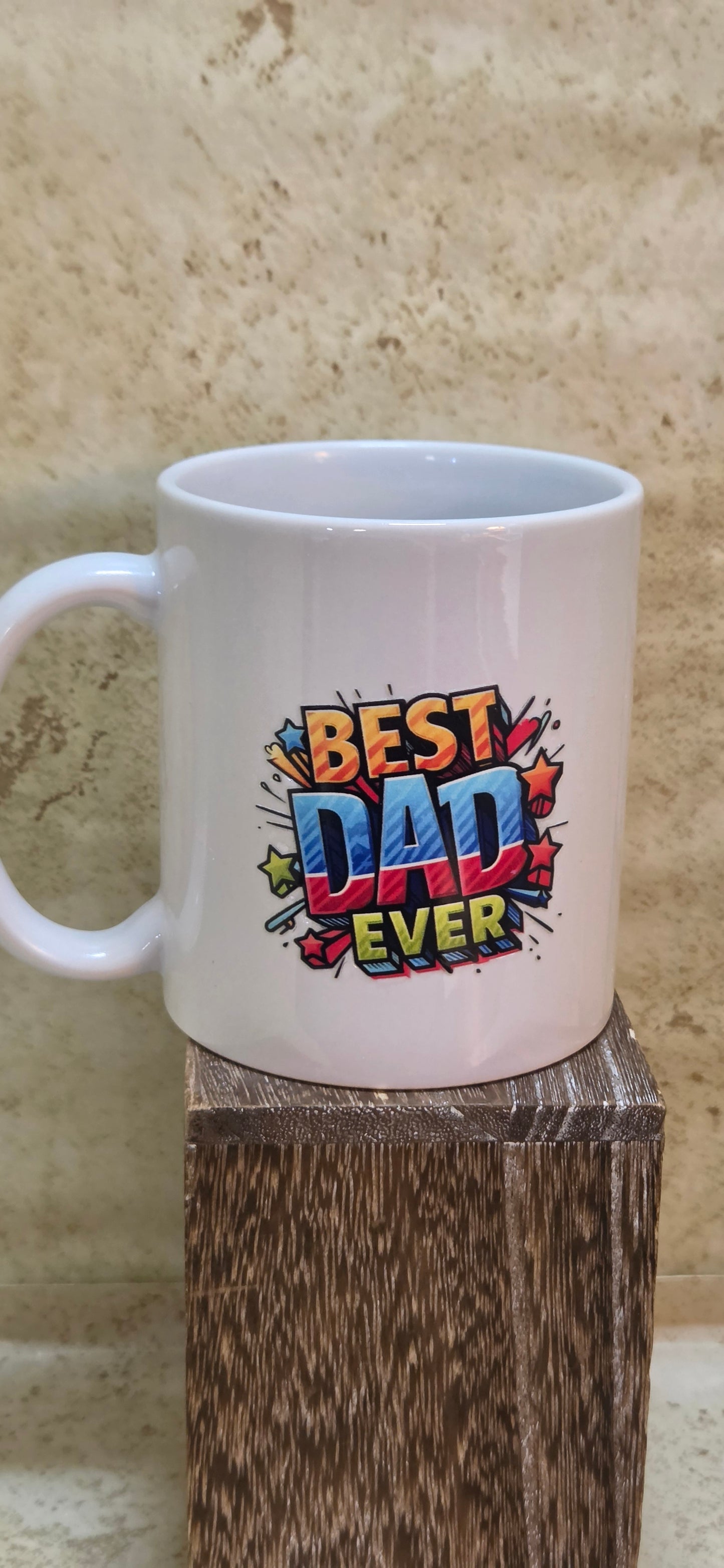 11 ounce white coffee mug with Best Dad Ever design