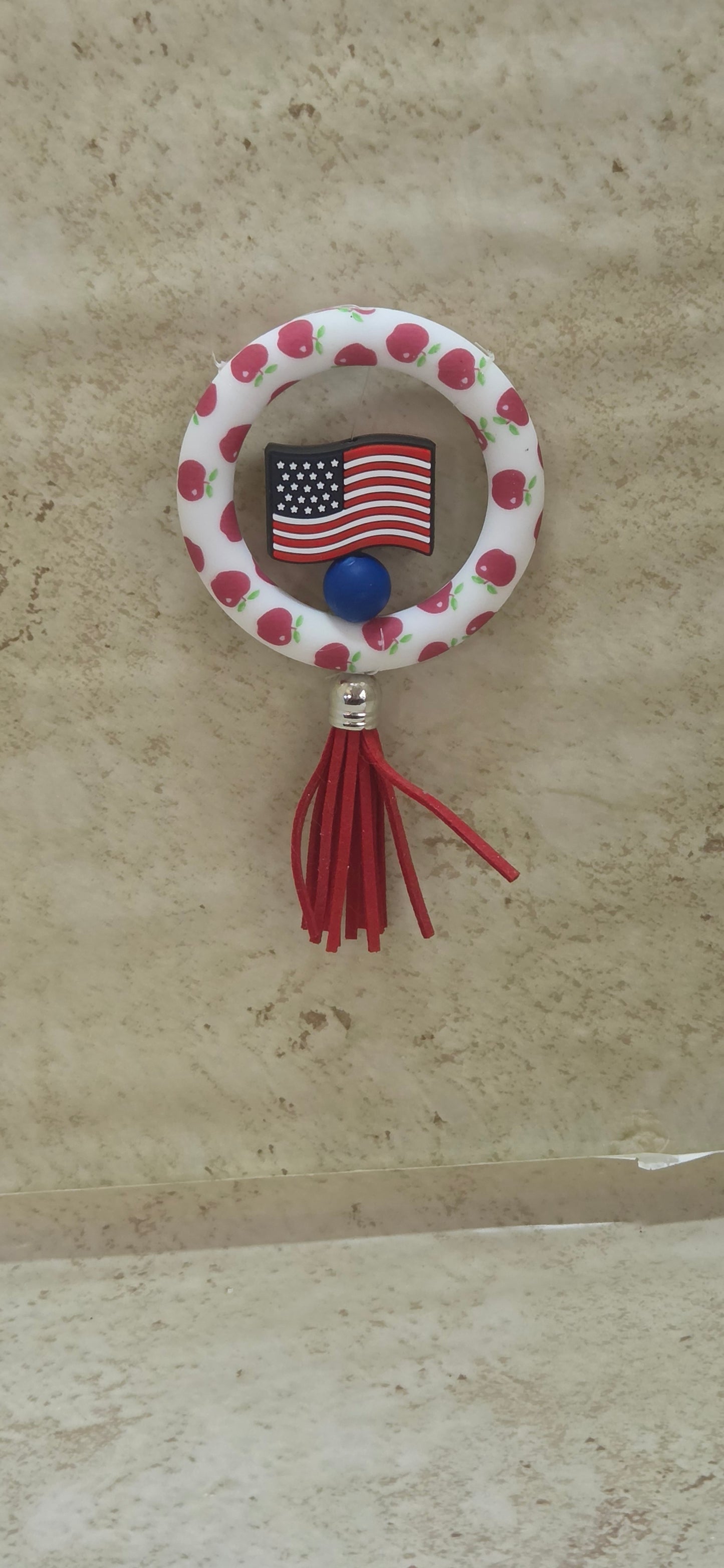 USA flag rear view mirror ornament