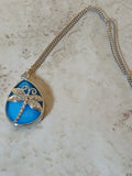 Blue dragonfly pendant necklace - Crazy Cat Lady Crafts
