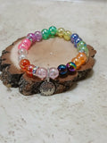 Multi colored BFF stretchy bracelet - Crazy Cat Lady Crafts