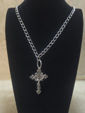 1.5 inch silver cross pendant necklace - Crazy Cat Lady Crafts