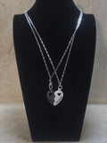 Set of Black and white 2 piece best friends magnetic pendant necklace - Crazy Cat Lady Crafts