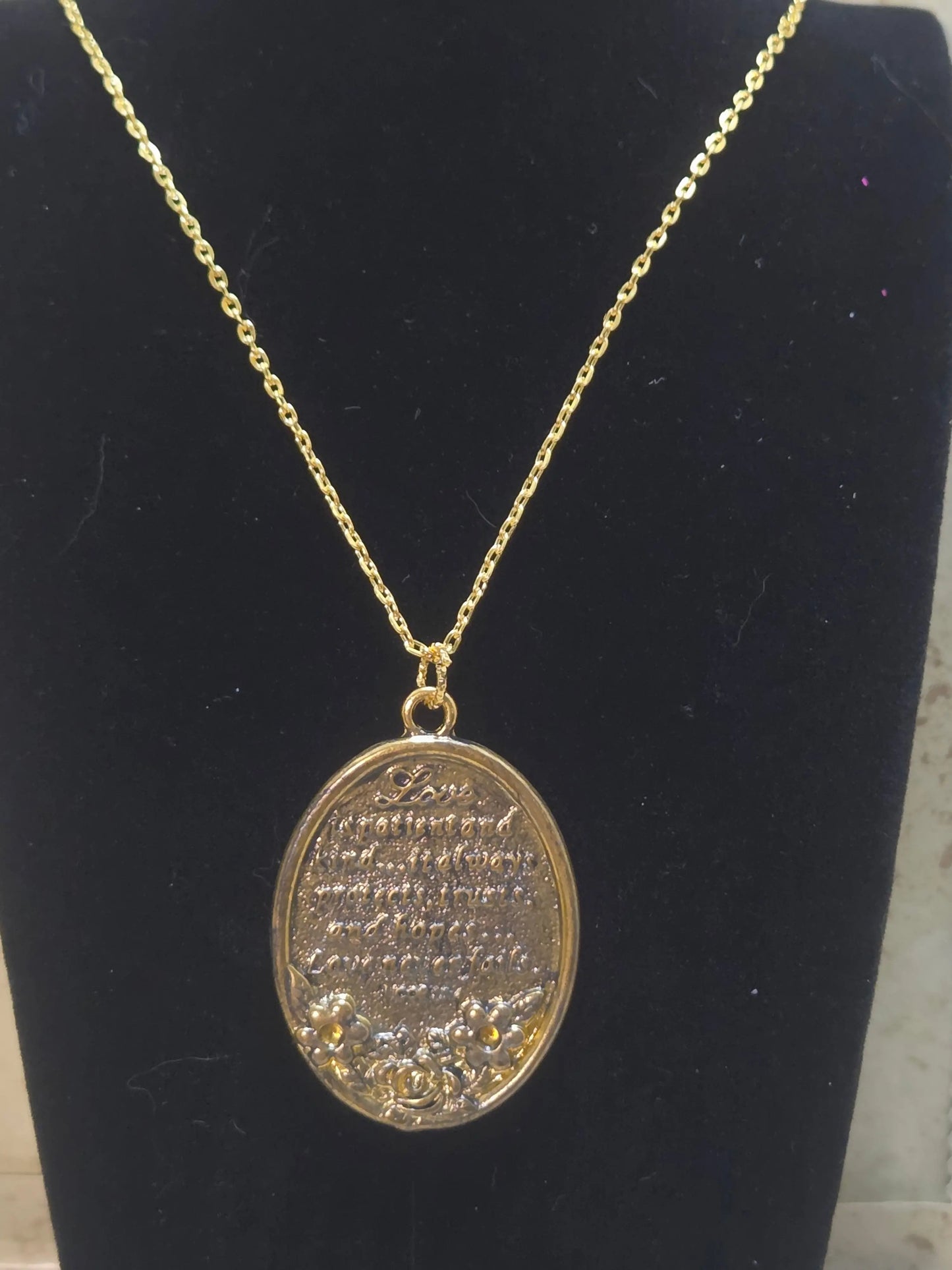 2 inch gold oval with antiquing applied with a saying on pendant necklace - Crazy Cat Lady Crafts