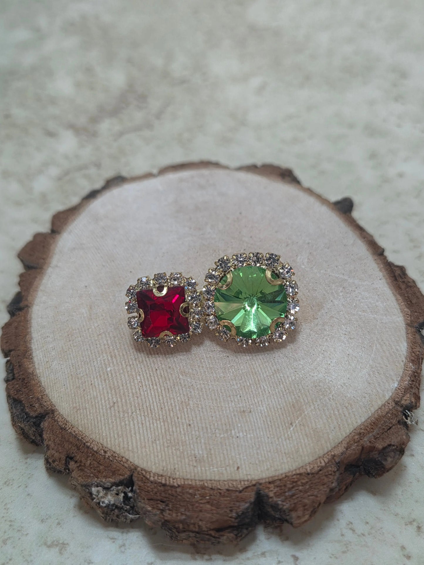 Green and Red Sparkly brooch - Crazy Cat Lady Crafts