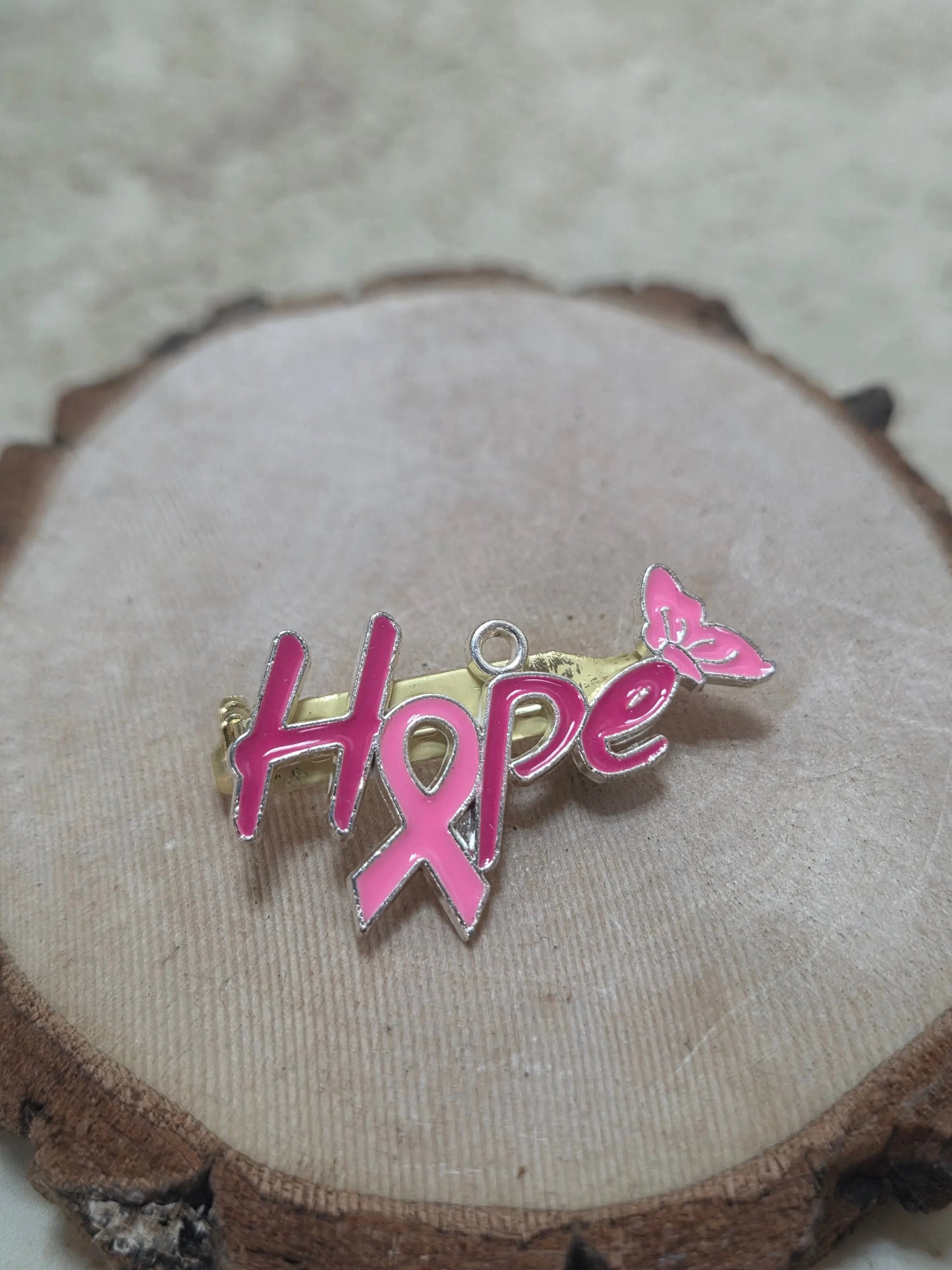 Breast cancer Hope brooch - Crazy Cat Lady Crafts
