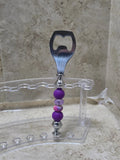 Purple metal Beaded handled bottle opener - Crazy Cat Lady Crafts