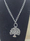 Sterling silver large Tree of Life necklace with a 28" silver chain - Crazy Cat Lady Crafts