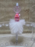 White furry and pink gnome  Mothers day pen - Crazy Cat Lady Crafts