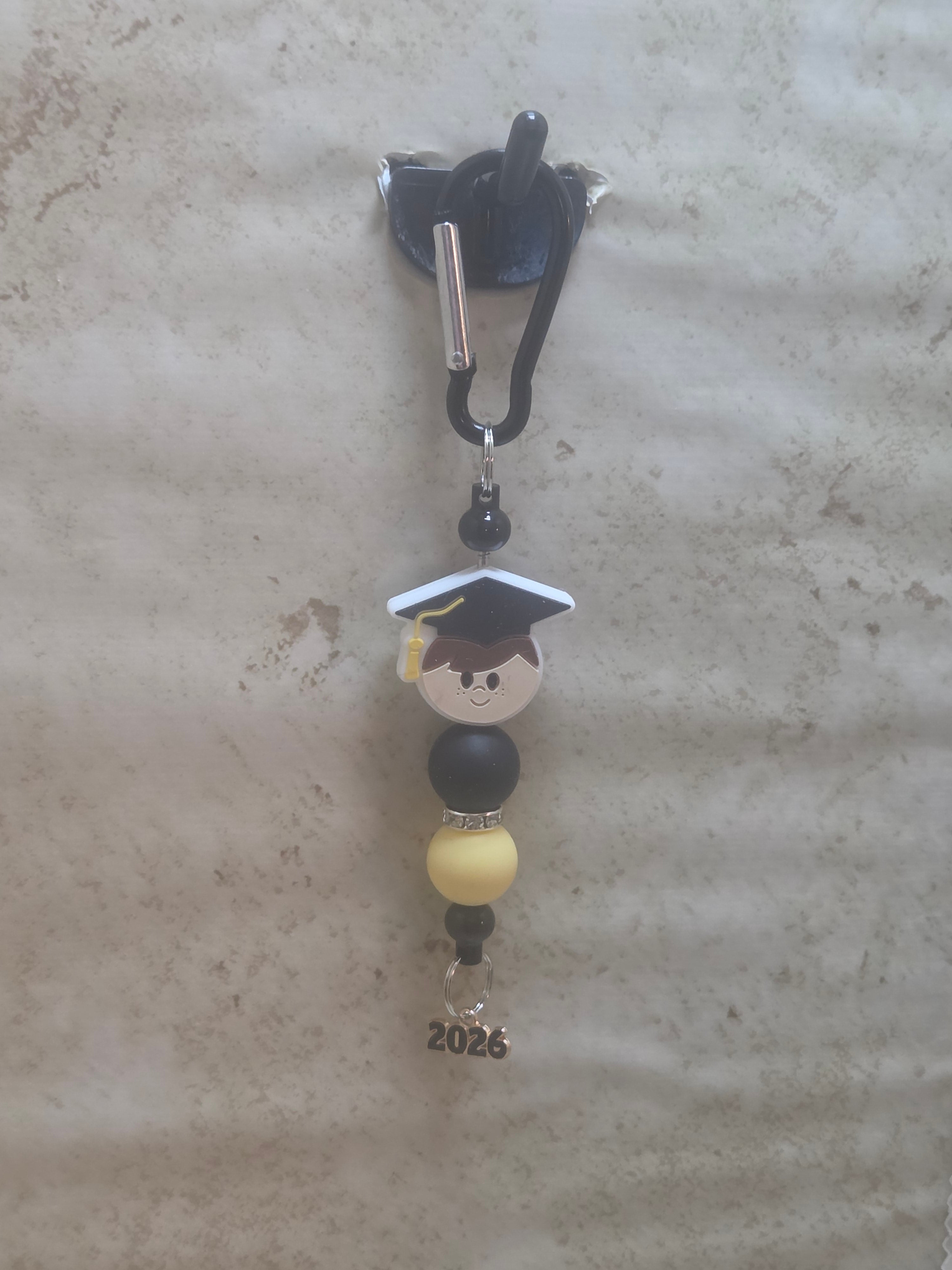 Boy graduation clip bag tag in yellow and black