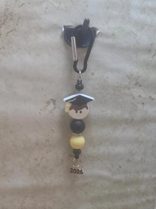 Boy graduation clip bag tag in yellow and black - Crazy Cat Lady Crafts