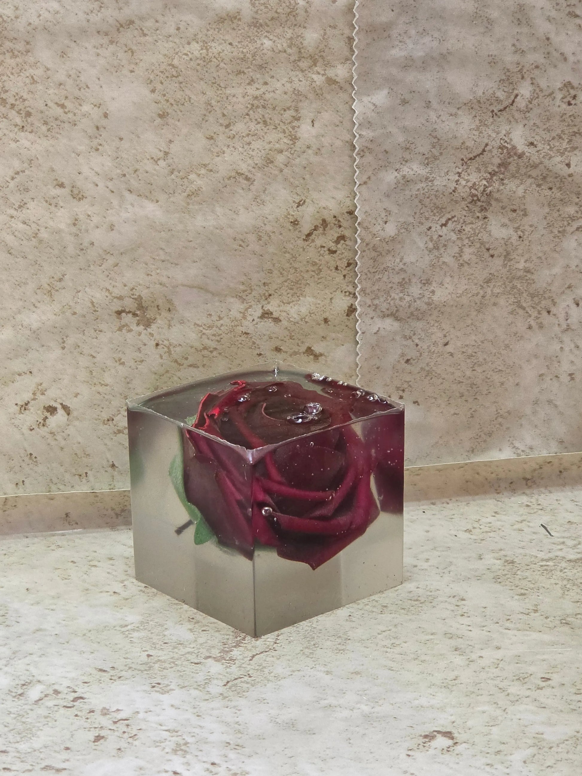 Foam rose encased in resin - Crazy Cat Lady Crafts