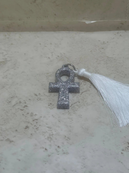 custom egyptian ank key chain with tassel - Crazy Cat Lady Crafts