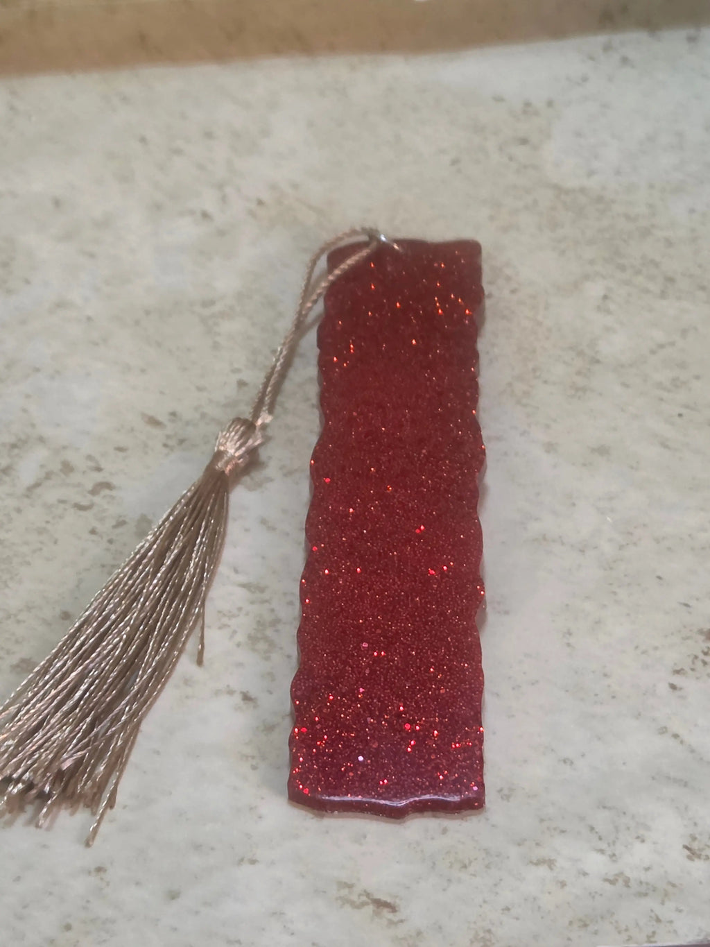 custom inch and half wavy edged bookmark with tassel - Crazy Cat Lady Crafts