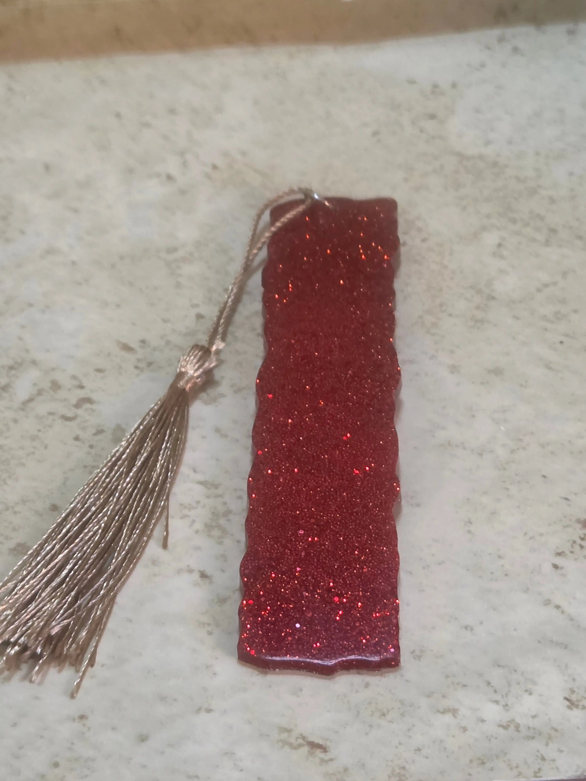 custom inch and half wavy edged bookmark with tassel - Crazy Cat Lady Crafts