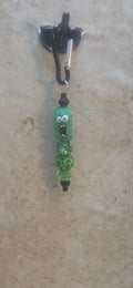 Green screaming pickle bag tag or key chain - Crazy Cat Lady Crafts