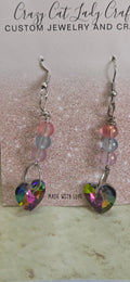Electroplated heart earrings - Crazy Cat Lady Crafts