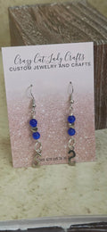 Custom beaded and silver heart initial earrings - Crazy Cat Lady Crafts