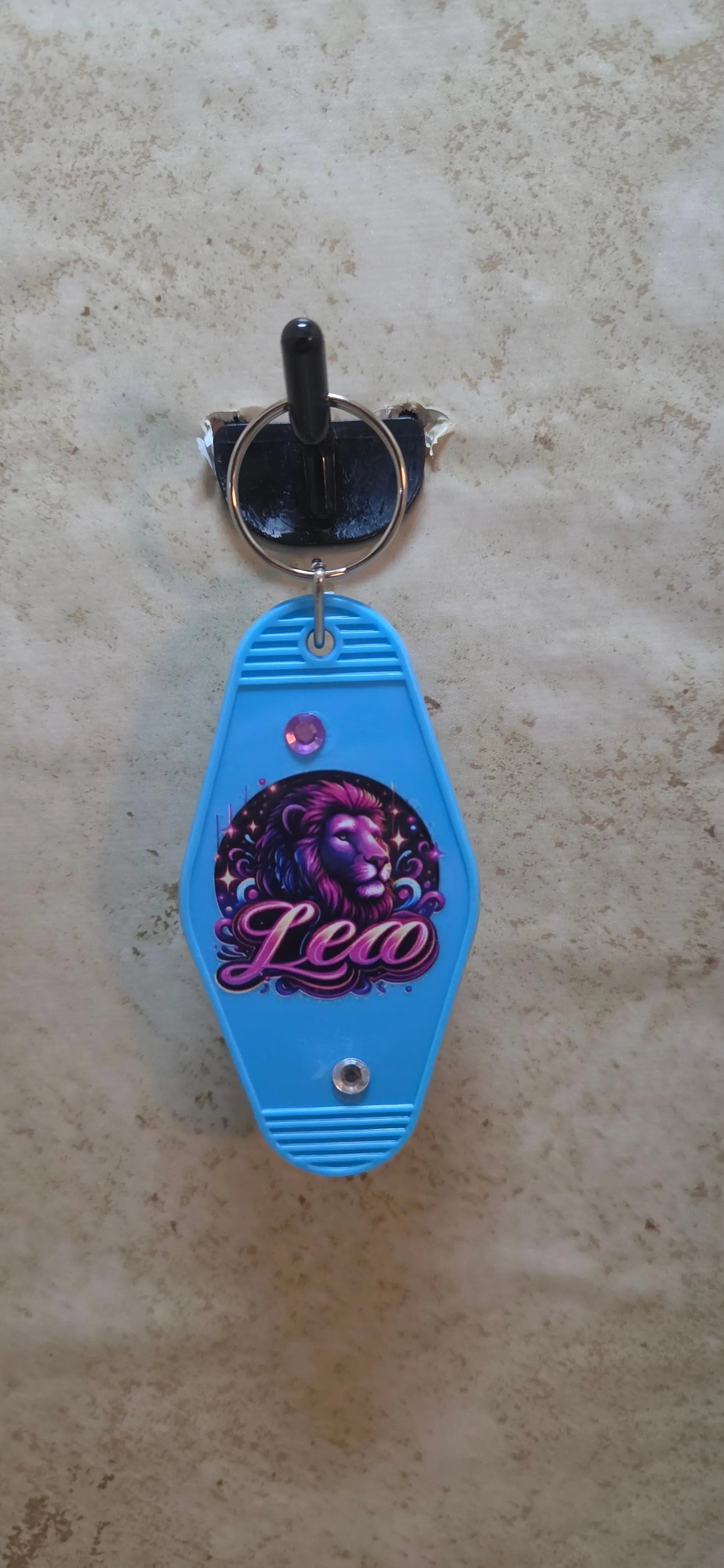 Leo replica hotel key chain - Crazy Cat Lady Crafts