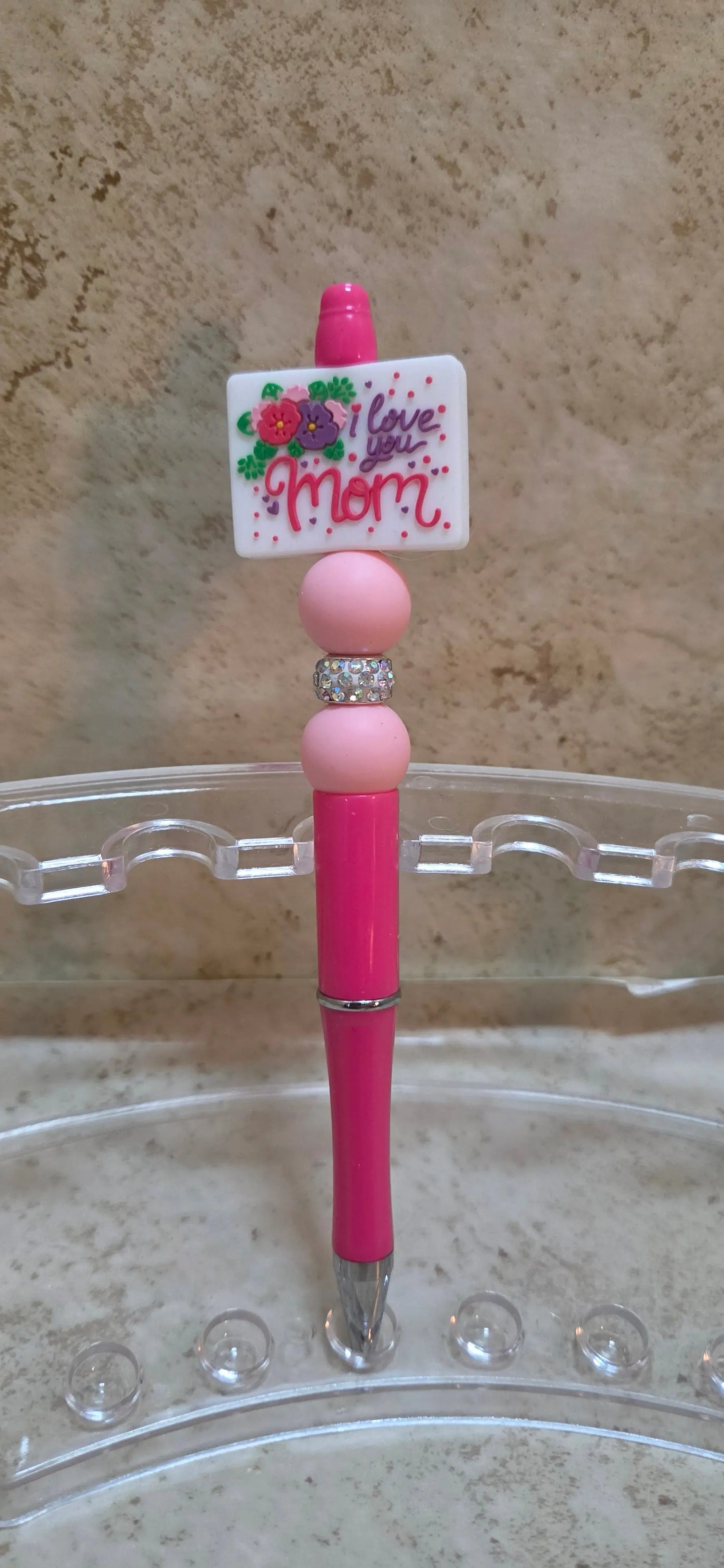 I Love you mom pink pen - Crazy Cat Lady Crafts