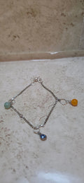 Chain Anklet with dragon Vein beads - Crazy Cat Lady Crafts