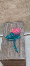4 inch long resin rose brooch - Crazy Cat Lady Crafts