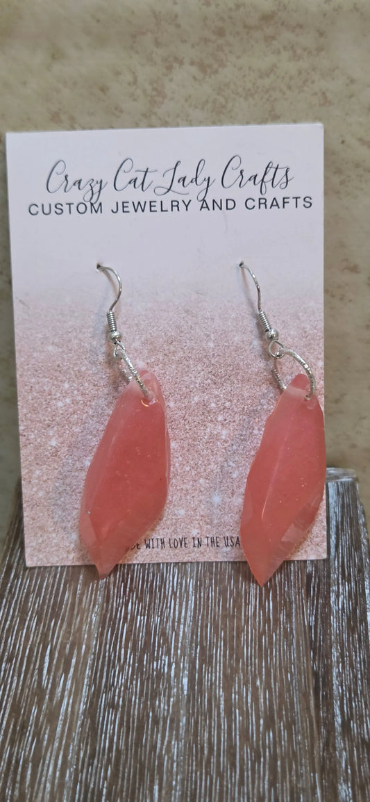 Pink geometric shaped earrings - Crazy Cat Lady Crafts