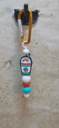 Spiced pumpkin coffee is in teal orange and white on orange bag tag - Crazy Cat Lady Crafts