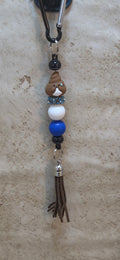 Poop emoji beaded bag tag
