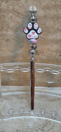 Large with pink hearts paw beaded letter opener