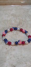 Handcrafted patriotic bracelet