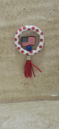 USA flag rear view mirror ornament