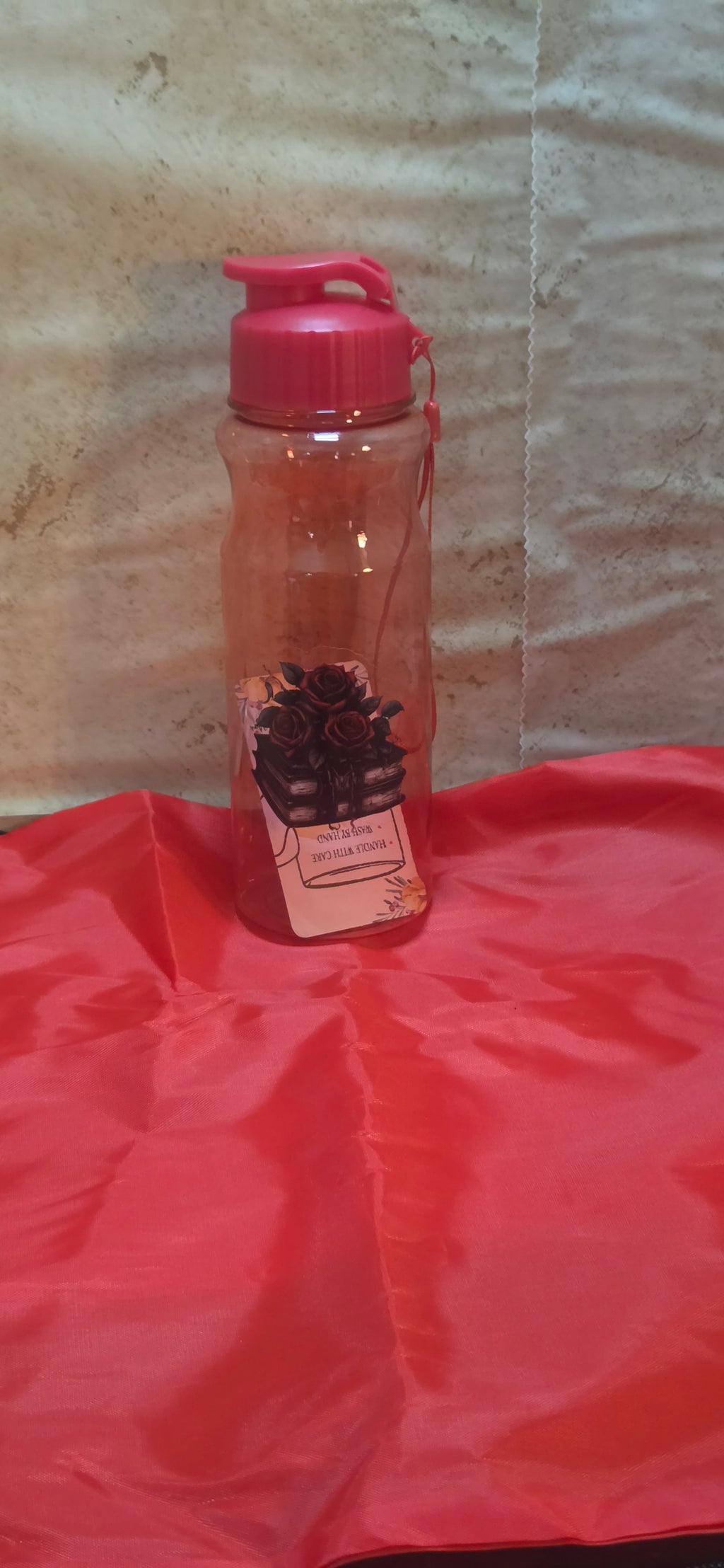 Fall Back to School special 17 oz plastic colored waterbottle and matching colored nylon string backpack