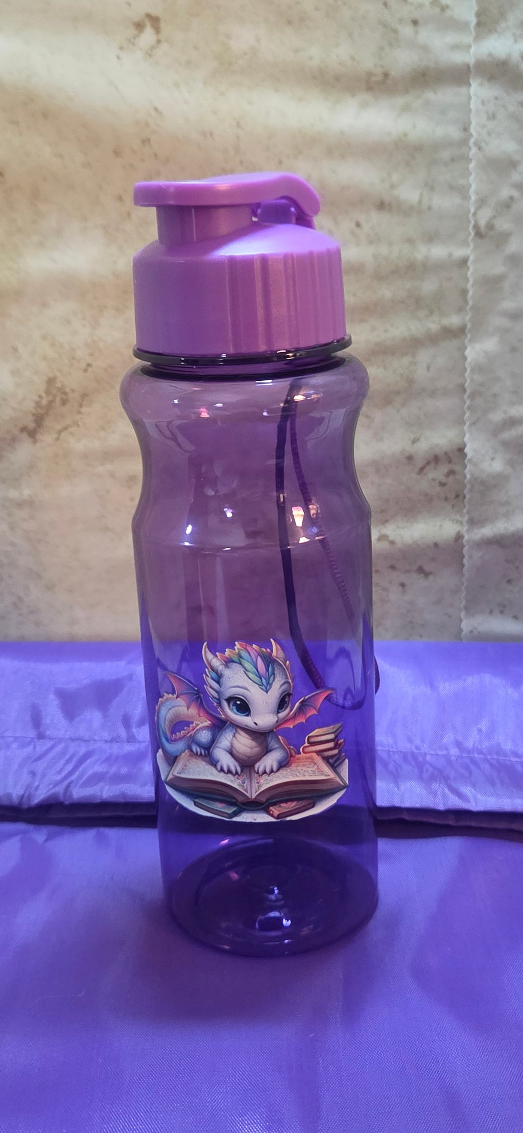 Fall Back to School special 17 oz plastic colored waterbottle and matching colored nylon string backpack
