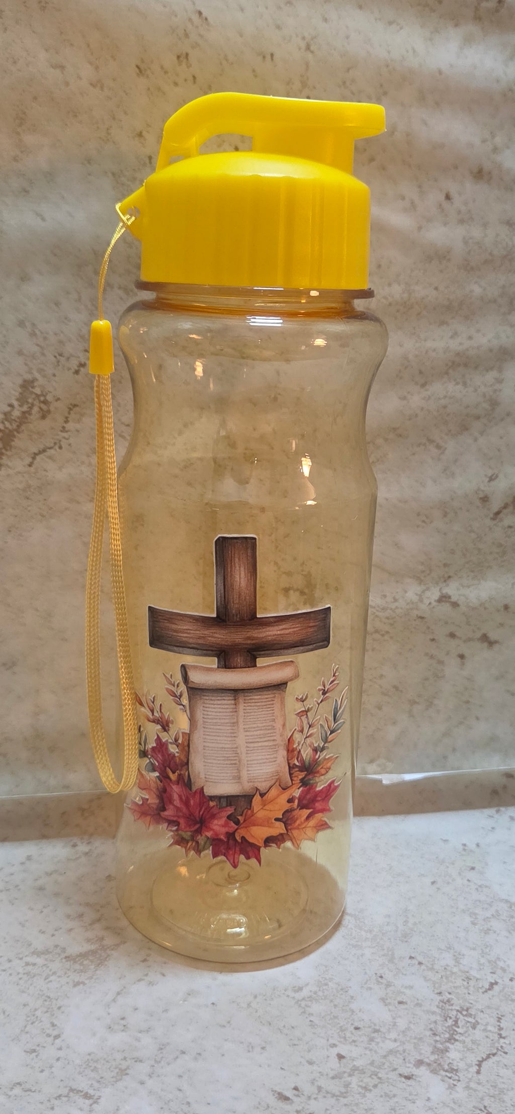 Fall Back to School special 17 oz plastic colored waterbottle and matching colored nylon string backpack