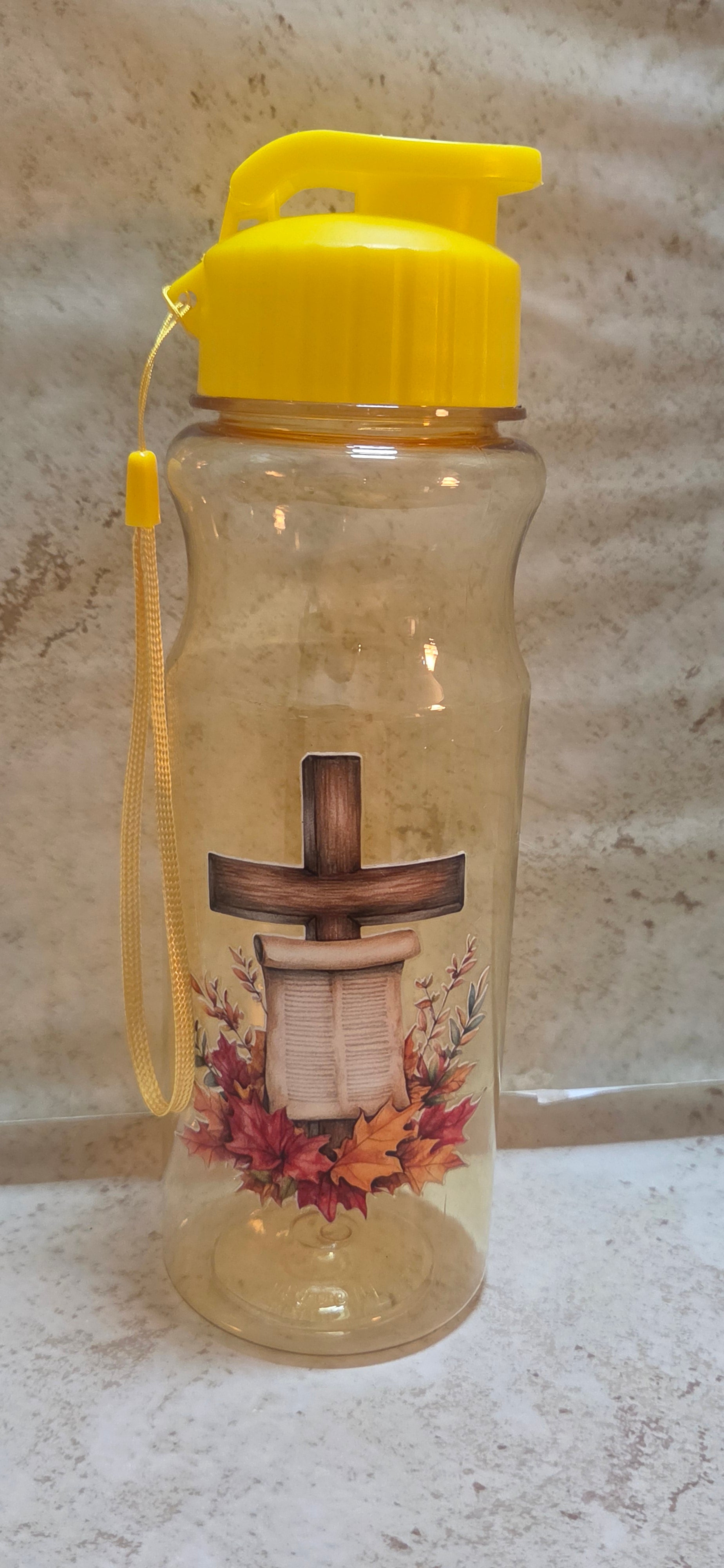 Fall Back to School special 17 oz plastic colored waterbottle and matching colored nylon string backpack